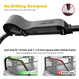 Roykaw Golf Cart Armrest with Cup Holder,No Drilling Rear Seat Arm Rest with Phone Holder,Universal Compatible with EZGO Club Car Yamaha Square Frame Model,Carbon Fiber