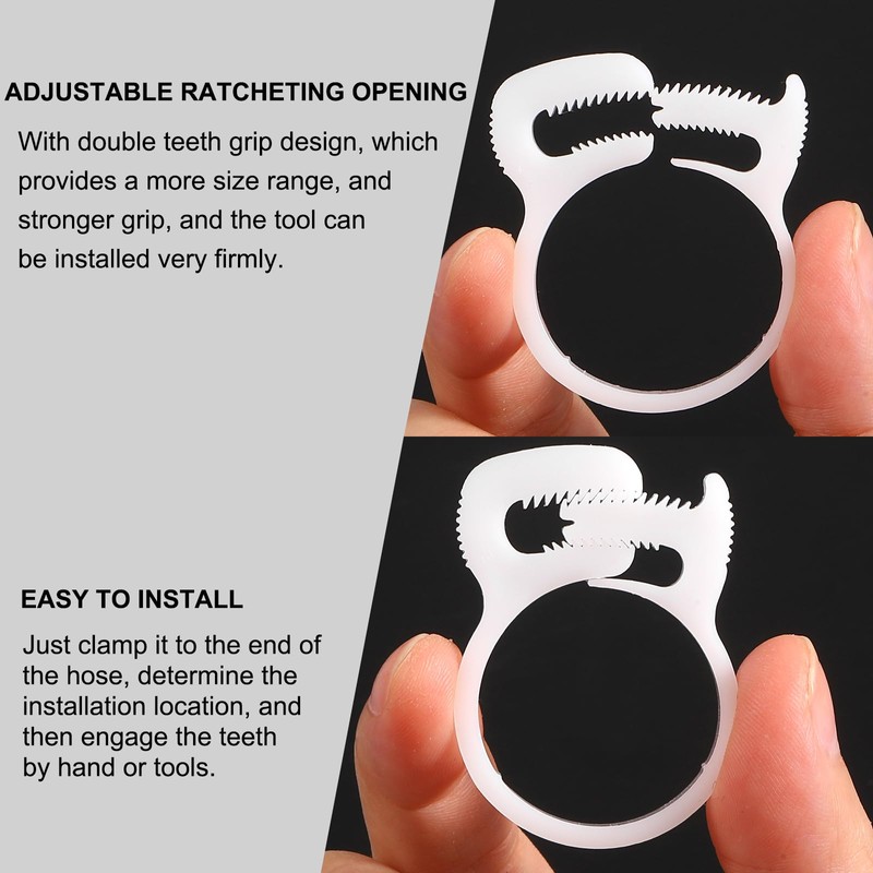 QUARKZMAN Pack of 2 Double Snap Grip Hose Clamps, Plastic