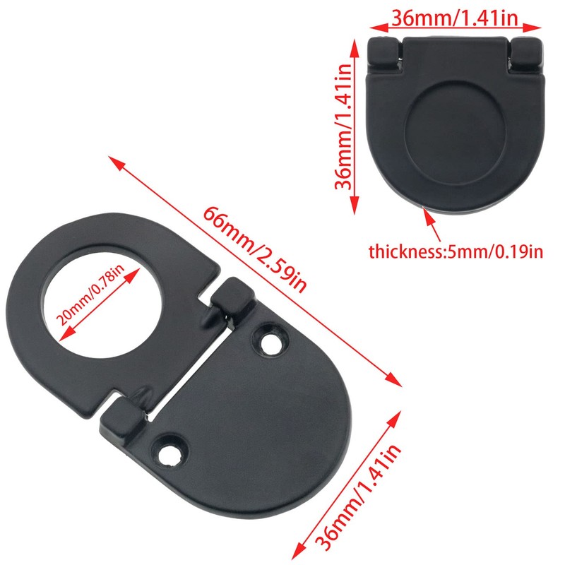 CHENJIN Flush Ring Pull 4Pcs Black Modern Flush Ring Pull