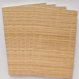 MIJOMA Bamboo Place Mats Set | 4 Pieces 30 x 45 cm | Place Mats | Robust, Easy Care & Roll Up (Brown)