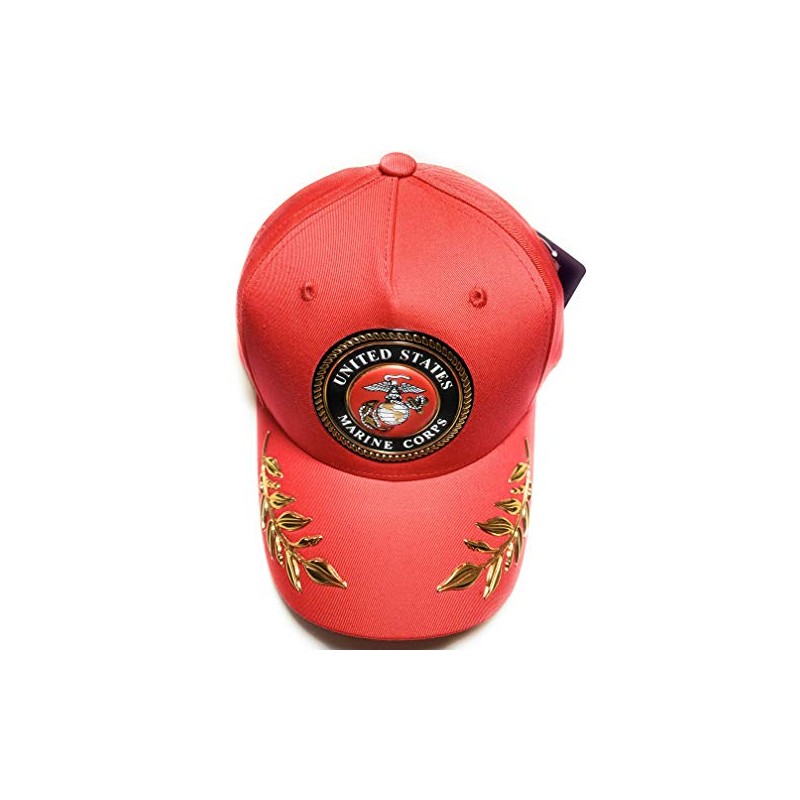 US Marine Corps Military Cap with Gold Emblems (Red)