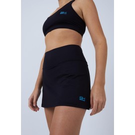 Sportkind Girls & Women Tennis Hockey Golf Basic Skort Skirt with Inner Shorts Breathable UV Protection, black