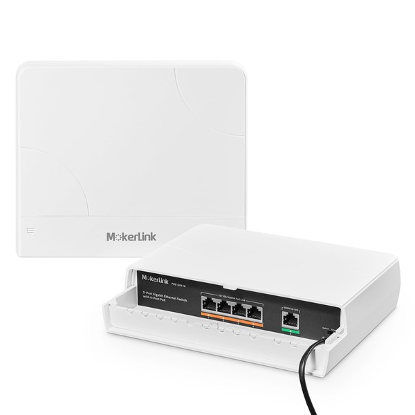 MokerLink 5 Port Outdoor Gigabit POE Switch, with 4 POE+
