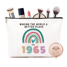 60th Birthday Gifts for Woman | Inspirational 60th Birthday Gifts for Her | Small Pencile Bag Toiletry Bag Cosmetic Bags | Unique Presents for Friend Sister Bestie (Brush not Include)