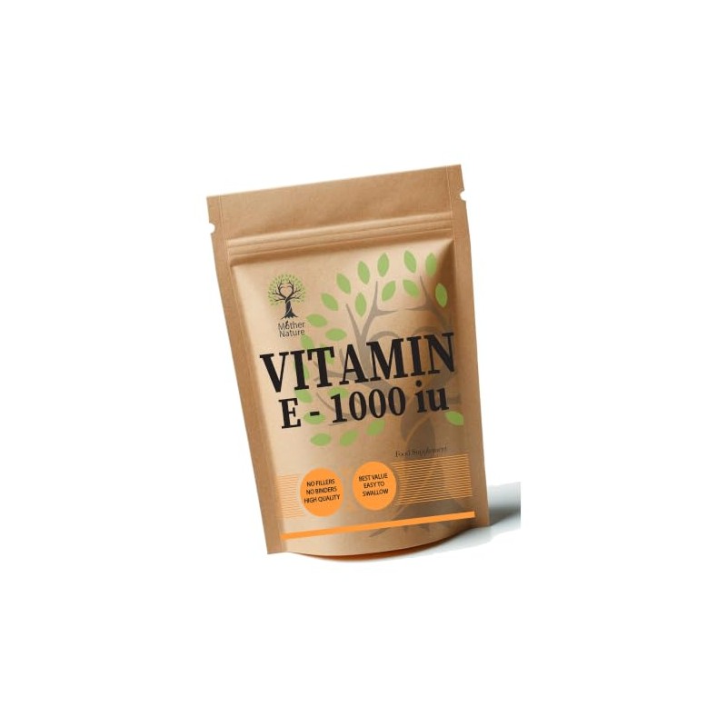 Mother Nature Vitamin E 1000 IU Softgels - Natural Source