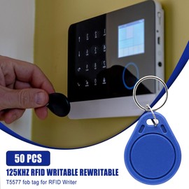 125Khz Writable RFID Proximity Keyfobs, 50 PCS Proximity ID Card Key Changeable Keyfobs Token Tag Writable Token Proximity ID Access Control Key Fob Tags Card for Door Access Control (Multicolor)