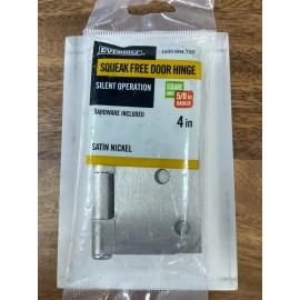 Everbilt Squeak-Free Door Hinge Satin Nickel with Hardware 4" x  1/4" Radius