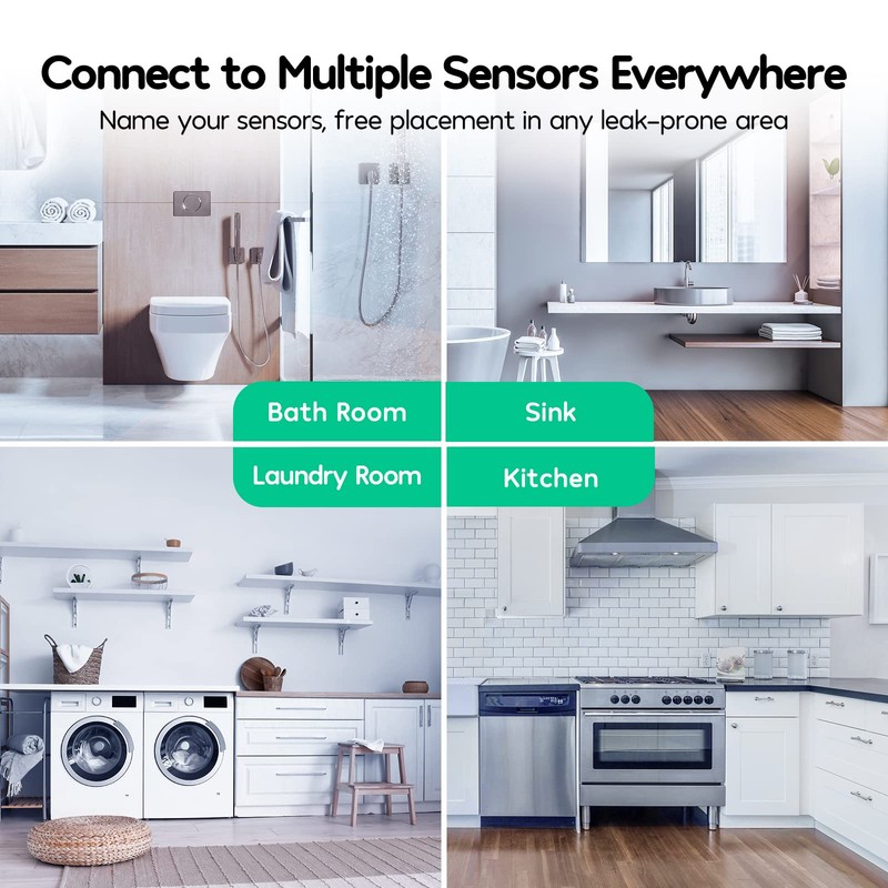 Winees WiFi Water Detector, 3 Pack Water Sensors with Leak
