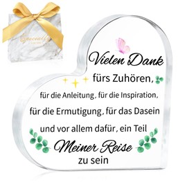 MOTONG Birthday Gift for Women, Acrylic Heart Thank You Gifts for Men, Women, Comes with a Gift Bag, Gift for Partner, Mum, Friend, Sister, Teacher, Mother's Day, Valentine's Day