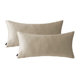 MILDLY Cushion Cover 40 x 80 cm Cotton Satin, Pillowcases 2-Piece with Zip, Oeko-Tex Certified, Soft and Comfortable, Oatmeal