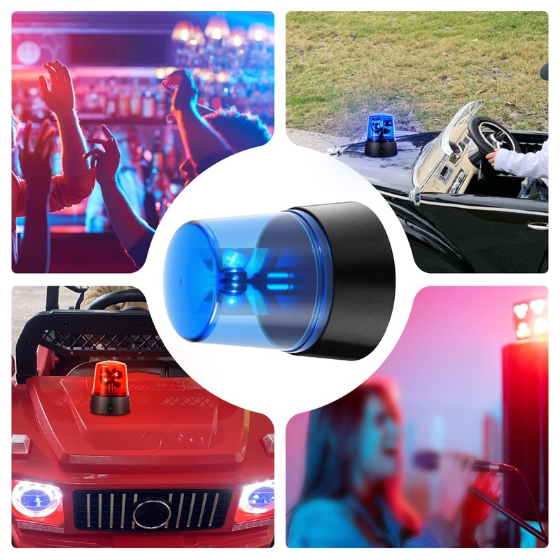 GAGIRA 2Pcs Blue Rotating Strobe Light, Battery Operated 360 Degree