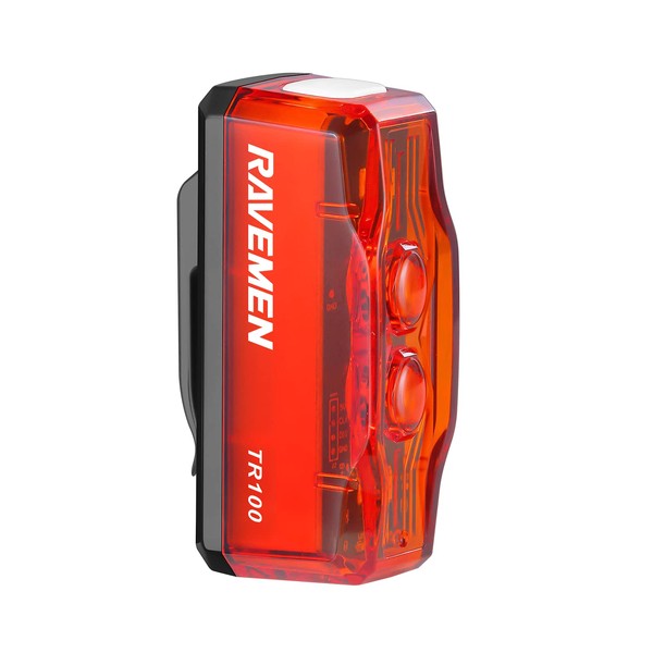 RAVEMEN TR100 Bike Tail Light 100 Lumens Rechargeable Bicycle Rear Safety Light for Daytime Night Riding
