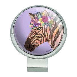 GRAPHICS & MORE Zebra Flower Floral Hair Golf Hat Clip with Magnetic Ball Marker