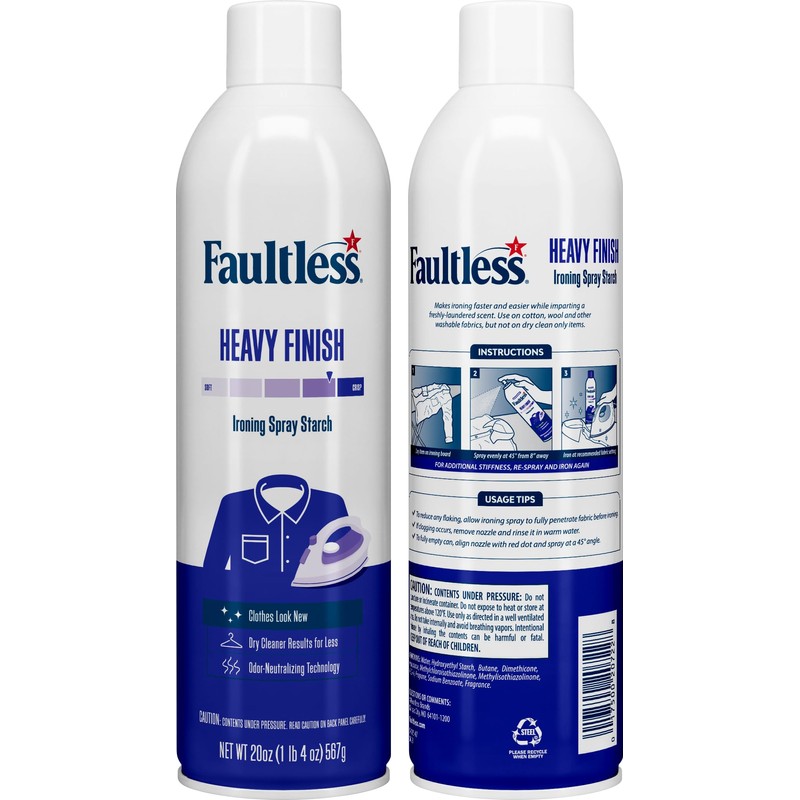 Laundry Starch Spray, Faultless Heavy Spray Starch 20 oz Cans