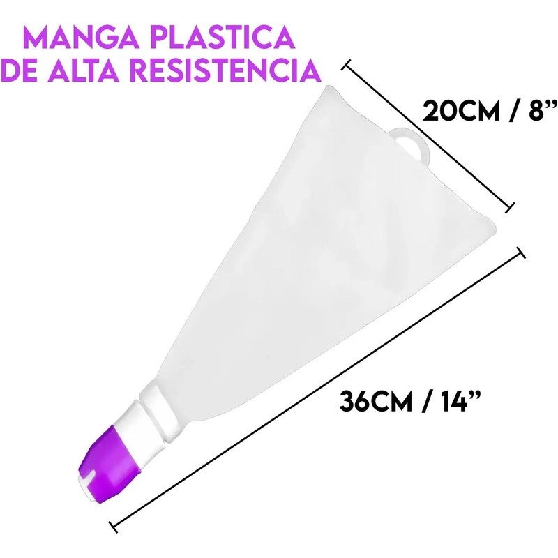 Lecute Set Manga Pastelera Reutilizable y 12 Duyas Reposteria Decoracion