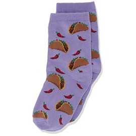 Hot Sox girls Food Novelty Crew Casual Sock, Tacos (Lavender), 6 12 US