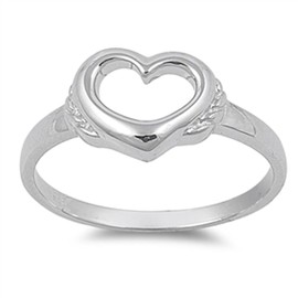 Heart Promise Purity Cutout Love Ring New .925 Sterling Silver Band Size 11