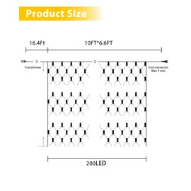 Brightown Net Christmas String Lights for Bushes - 10FT 200 LED Mesh Lights with Adapter for Outdoor Home Garden Lawn Bushes Decor,Purple.