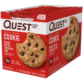 Quest Nutrition Peanut Butter Chocolate Chip Protein Cookie, High Protein, Low Carb, 12 Count Per Box