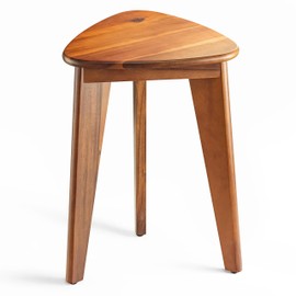 HOLANA 18" Corner Shower Foot Rest - Wooden Showers Stool Seat for Shaving Legs - Small Corner Shower Benches for Inside Shower - Waterproof Bath Step Stools Bench for Bathroom (Height - 18in, Acacia)