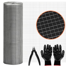 SelfTek Rodent Mesh, 300mm x 4m Stainless Steel Wire Mesh Roll Rustproof Welded Metal Mesh with Gloves and Plier Prevention Wire Mesh for Mice Mouse Proofing, Home, Garden