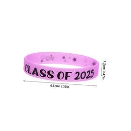 Gatuida 10 Pcs Graduation Wristband Custom Wristbands Graduation 2025 Graduation Party Stretch Bands Class of 2025 Graduation Party Supplies Graduation Bracelets Silica Gel Purple