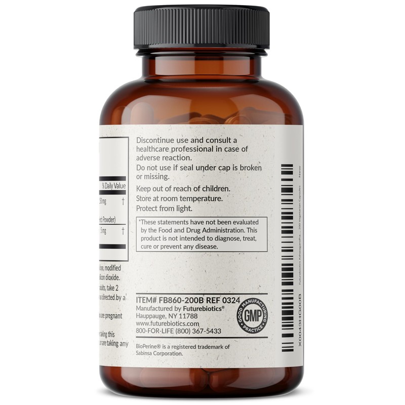 Futurebiotics Ashwagandha Extra Strength Stress & Mood Support with BioPerine