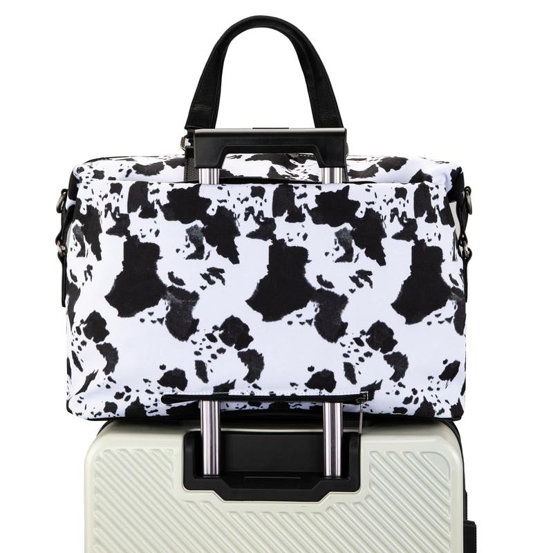 Wrangler Travel Duffle Bag for Women Oversized Cow Print Weekender