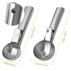 2 Pcs Stainless Steel Ice Cream Scoop, Heavy Duty Ice