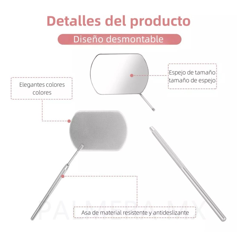 PALMERA MX Espejos Grandes Para Extensiones De Pestañas O Dental