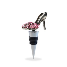 Cheers High Heel Shoe Metal Wine Stopper - Elegant Vacuum Seal Reusable Cute Lady's Shoe Wine Bottle Stopper, Airtight Leak Proof Bottle Topper Cork Plug, Cute Home Decor & Bar Tool Accessory Gift