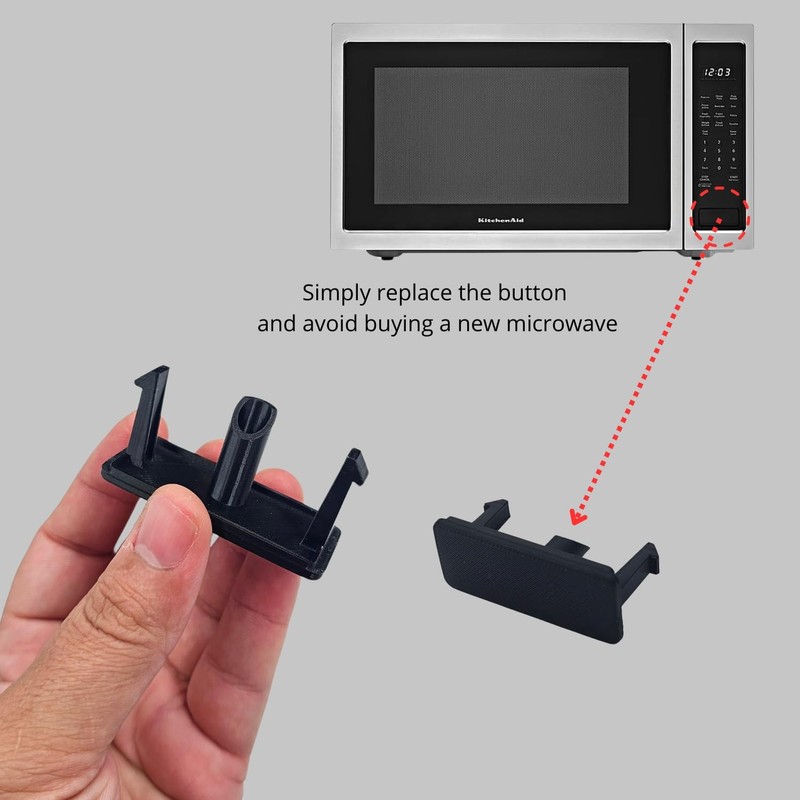 EMALPE Microwave Button Replacement for KitchenAid/Whirlpool Models, Rectangular Door Eject