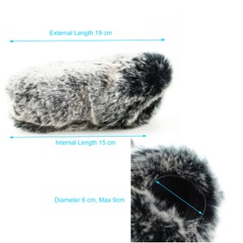 Cam Design Furry Microphone Windscreen Wind Muff up to 19 X 9 cm (L x D) Compatible with shotgun mic Microphone TAKSTAR SGC-598 AT897 Canon DM-100 Rode VMGO Video Mic GO/VideoMic Pro