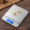 Small Digital Scale,3kg/0.1g,6.6lb,Kitchen Scale,Food Scale,with Blue Backlit LCD Display, 6