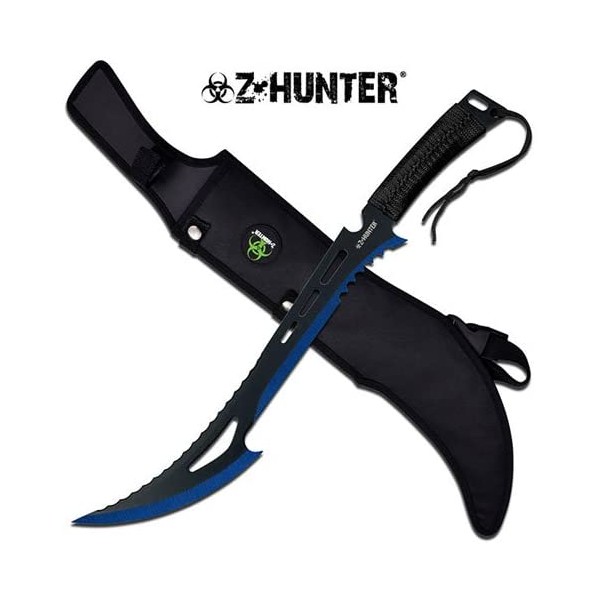 Zombie Killer Machete Full Tang Slasher Sword - Blue Edge