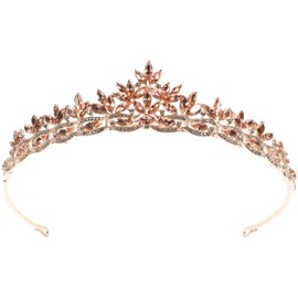 FRCOLOR Tiaras Crowns Rhinestone with Crystals for Women Hair Accessories with Vintage Rhinestones Green, Rhinestone