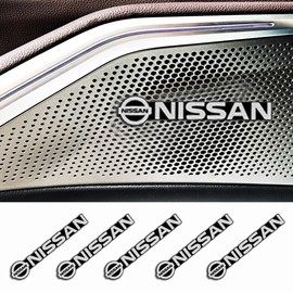 5 Pcs Nissan Speaker Stickers X-Trail Serena Elgrand Bluebird Tiana Kicks Diz Note Aura Aria Lukes Leaf NV100 Clipper NV350 Caravan Metal Decorative Emblem Cool (NISSAN)