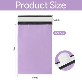 100 Pcs Sanitary Napkin Disposal Bags,Tampon Disposal Bags with Self-adhesive Strips,Strong Seal to Prevent Odor, for Pads, Feminine Hygiene Products and Period Products(6.7×7.9IN,Purple)