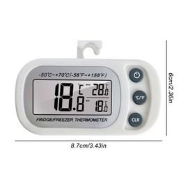 SPORWAY Fridge Thermometer: Fridge Digital Thermometer Freezer Thermometer Indoor Refrigerator Thermostat with Hook & Magnetic LCD Display Pack of 4