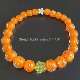 ARTSY Crafts Glow in the Dark Firefly Beads Bracelet, Unique Inspirational Bracelets with Meaning, Mermaid Crystal Healing Chakra Birthday Gifts (Orange)