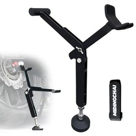 MidingChai Motorcycle Repair Stand, Folding Motorcycle Lifter, Universal Motorcycle Side Lifter, Height Adjustable, Portable Motorcycle Jack for Rear Wheel with Telescopic Strap