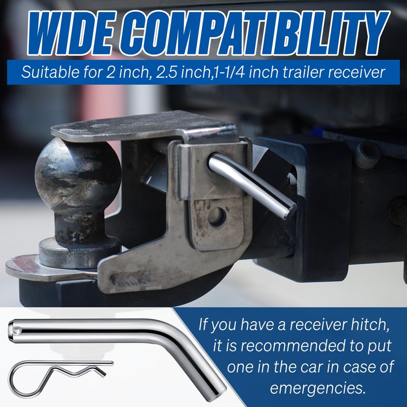 Anglechic 4 Set Trailer Hitch Pin & Clip with Grooved