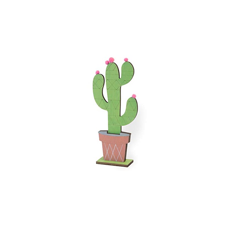 Boston International Decorative Wood Décor, Large, Garland Cactus