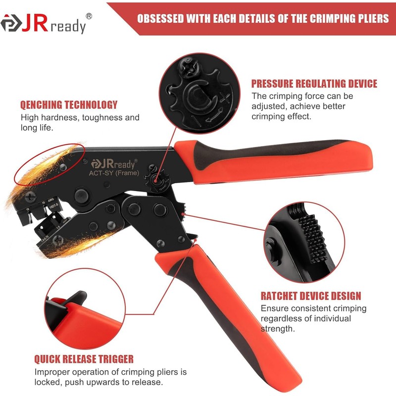 JRready ACT-SY-16DT-S Deutsch Crimp Tool - Crimping Tool for Deutsch