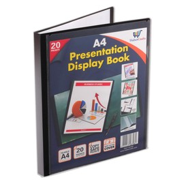 A4 Display Book Certificate Folder 20 Pocket Display Folders with Plastic Pockets Presentation Folder with Plastic Sleeves Polly Pocket Folder File (A4 Size - 20 Pockets - 40 Views - 3 Display Books)
