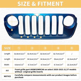 MAXDOM 9PCS BGrille Inserts Headlight Covers Set Fits for (2018-2023) Wrangler JL Sahara and Gladiator JT partial models Part#6KM35MRCAA Orange