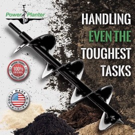 Power Planter DIY Guru Garden Auger Black- 3"x12" Drill Bit Hole Digger