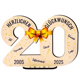 defiPad 2023 Wooden Sign Guest Book 20th Birthday Gift for Woman or Man 20 Years Wooden Gifts and Guest Book for Birthday Anniversary Birthday Decoration Birthday Gift for Women
