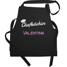 Geschenk mit Namen personalisiert by Shirtracer - Apron - Cooking Apron Ladies Women - Chef with Name - Gift Chefin Küchenmeisterin, 2 Black
