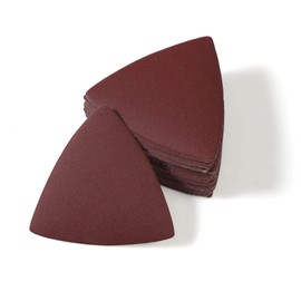 LEONTOOL 30 Pcs 3-1/8 Inch (80mm) Triangular Hook & Loop Oscillating Multitool Sanding Pads Triangle Sanding Pads 240 Grit No Hole Triangle Sandpaper Detail Sander Sandpaper for Wood Metal Polishing